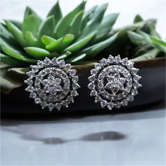 American Diamond Earrings - Royal Sapphire - Festive|Daily Wear|Occasional|Party