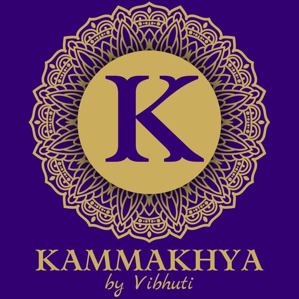 Logo of Kammakhya by Vihuti with a gold 'K' on a purple background